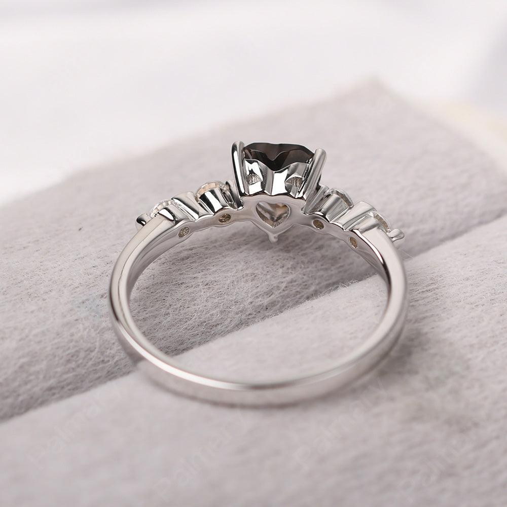 Heart Shaped Smoky Quartz  Wedding Ring - Palmary