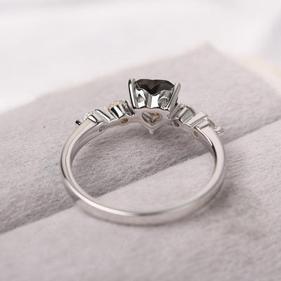 Heart Shaped Smoky Quartz  Wedding Ring - Palmary