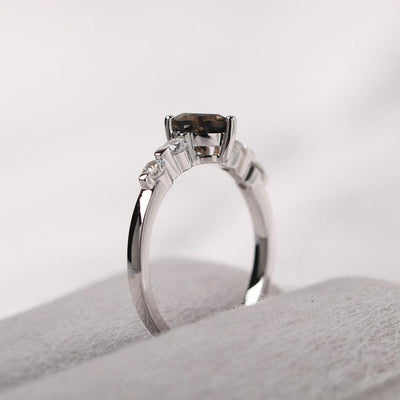 Heart Shaped Smoky Quartz  Wedding Ring - Palmary