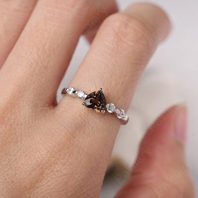 Heart Shaped Smoky Quartz  Wedding Ring - Palmary