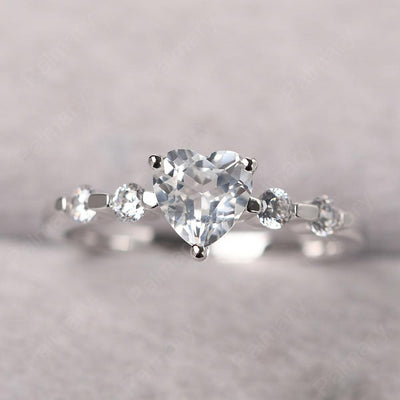 Heart Shaped White Topaz Wedding Ring - Palmary