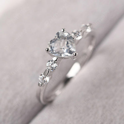Heart Shaped White Topaz Wedding Ring - Palmary