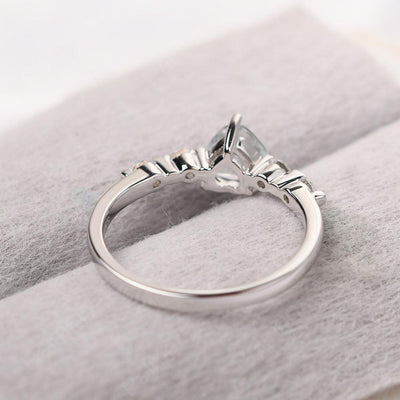 Heart Shaped White Topaz Wedding Ring - Palmary