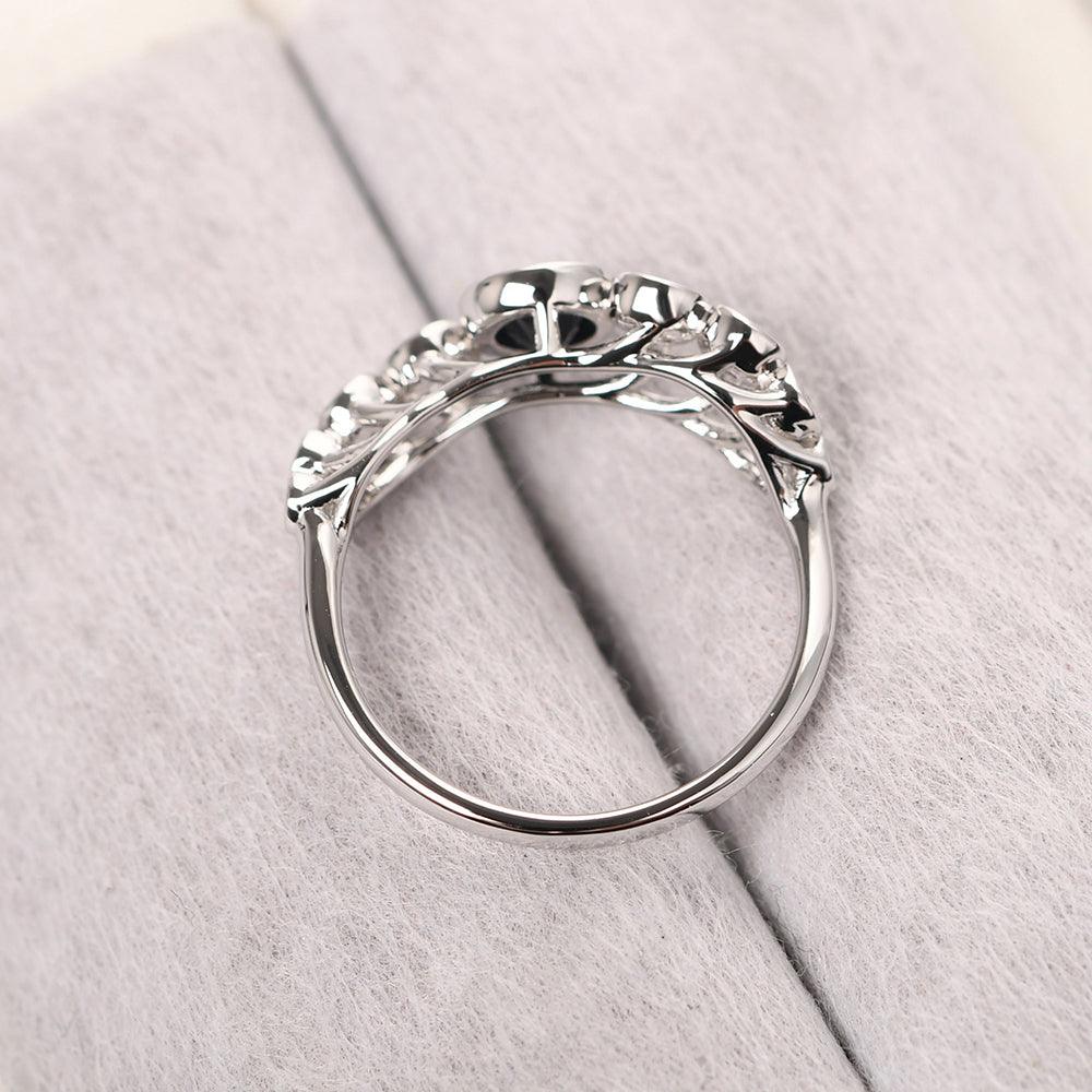 Bezel Setting Multi Stone Black Spinel Mothers Ring - Palmary