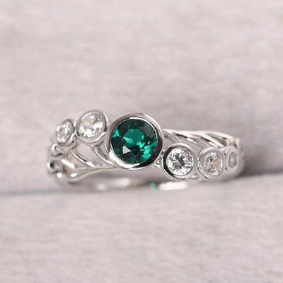 Bezel Setting Multi Stone Emerald Mothers Ring - Palmary