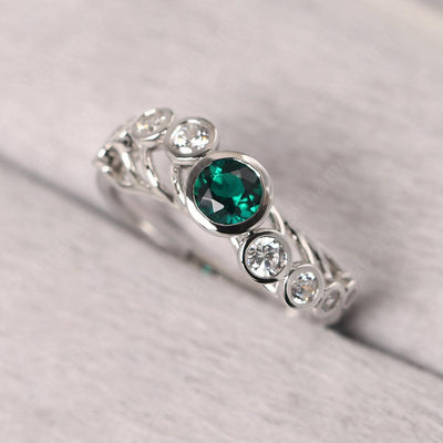 Bezel Setting Multi Stone Emerald Mothers Ring - Palmary