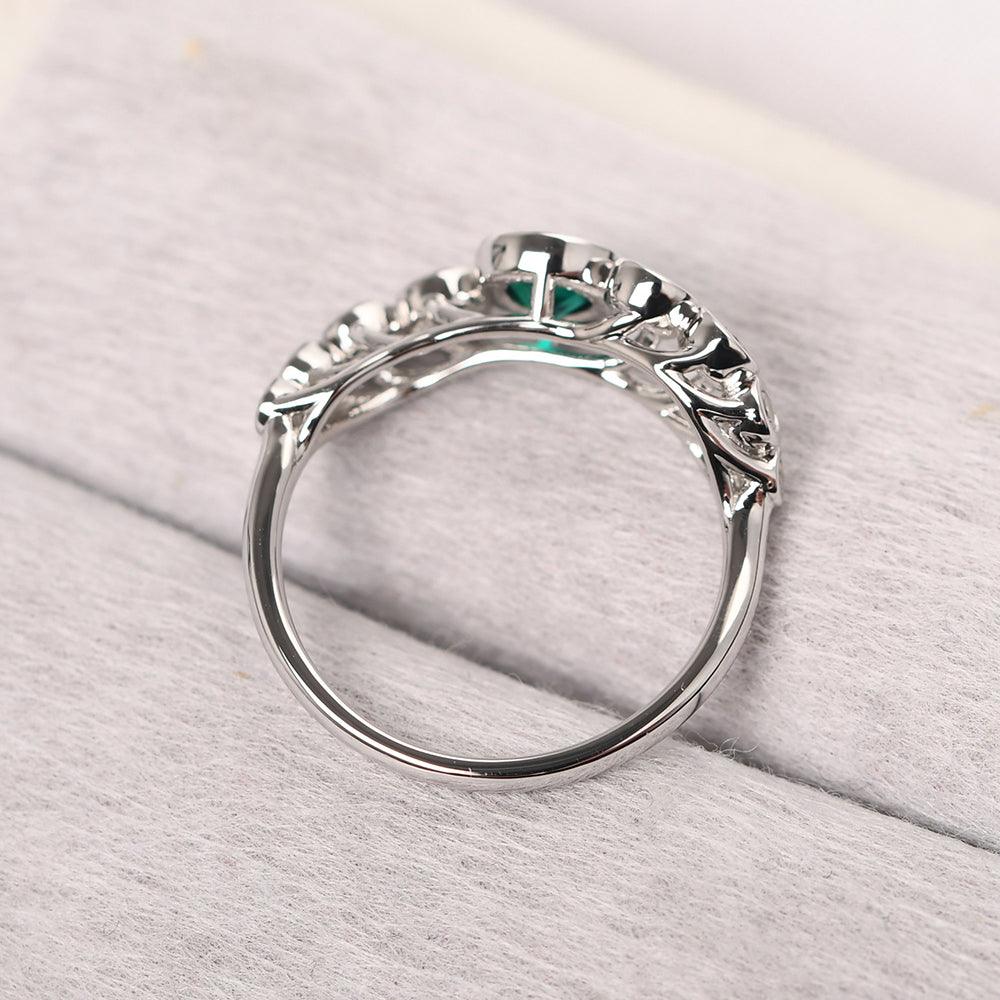 Bezel Setting Multi Stone Emerald Mothers Ring - Palmary