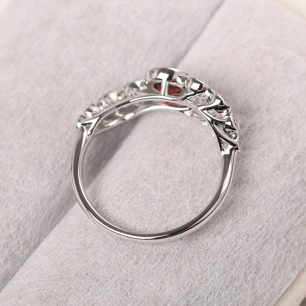 Bezel Setting Multi Stone Garnet Mothers Ring - Palmary