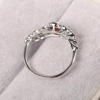 Bezel Setting Multi Stone Garnet Mothers Ring - Palmary