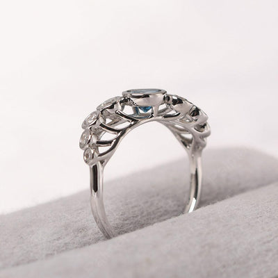 Bezel Setting Multi Stone London Blue Topaz Mothers Ring - Palmary