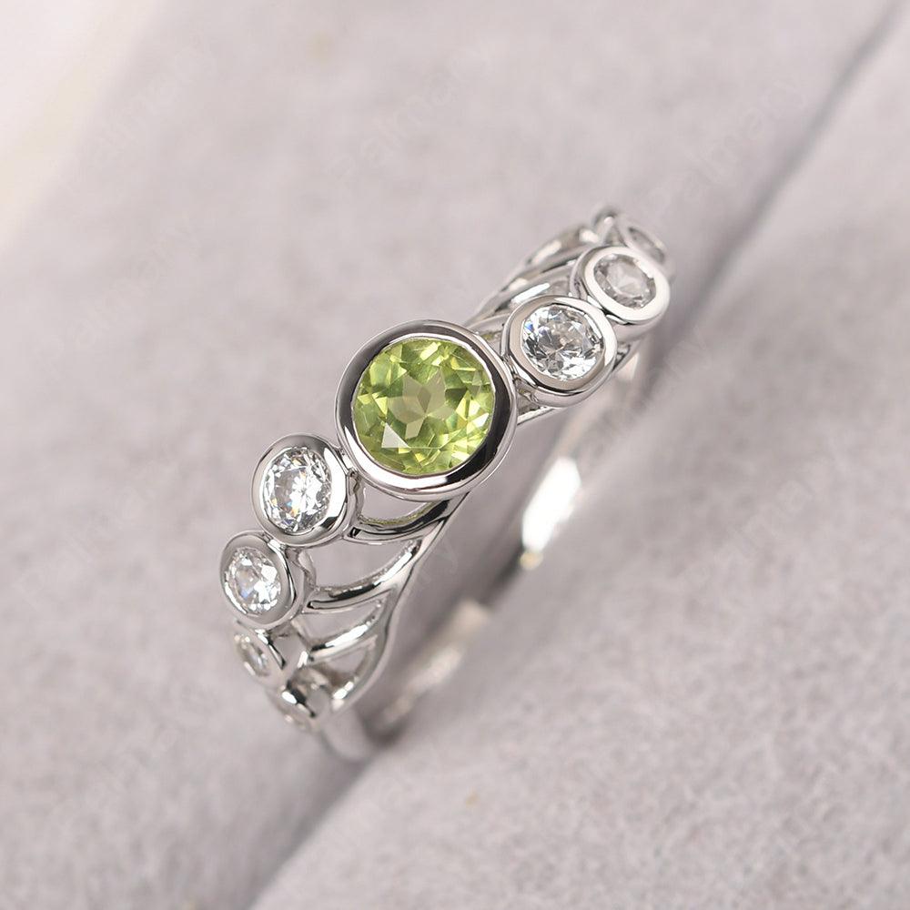 Bezel Setting Multi Stone Peridot Mothers Ring - Palmary