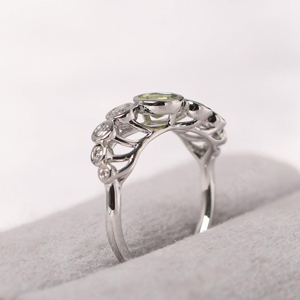 Bezel Setting Multi Stone Peridot Mothers Ring - Palmary