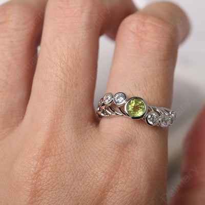 Bezel Setting Multi Stone Peridot Mothers Ring - Palmary