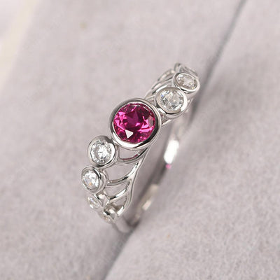 Bezel Setting Multi Stone Ruby Mothers Ring - Palmary
