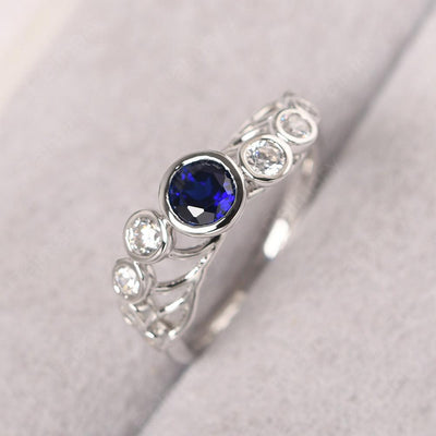 Bezel Setting Multi Stone Sapphire Mothers Ring - Palmary