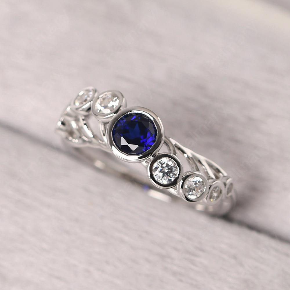 Bezel Setting Multi Stone Sapphire Mothers Ring - Palmary