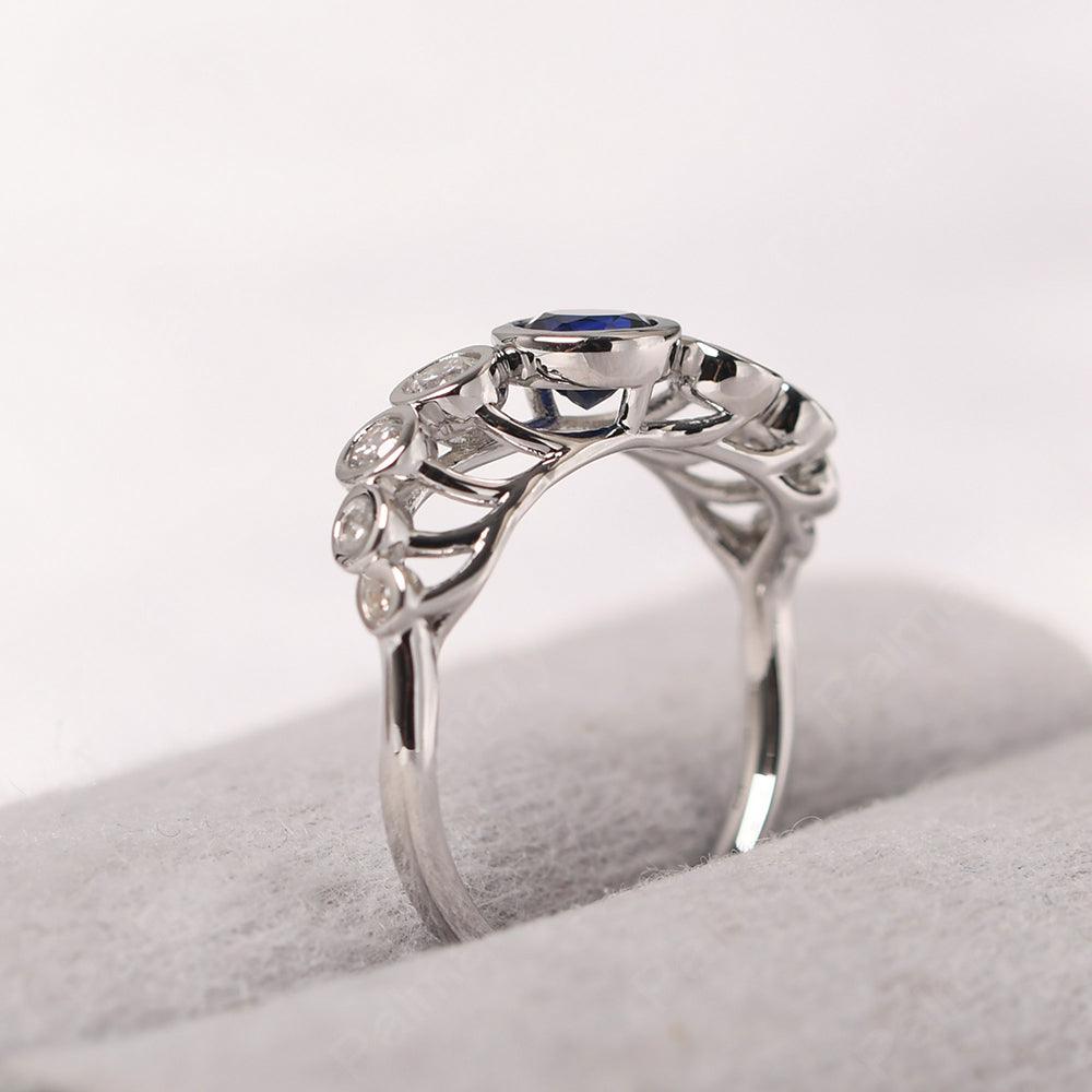 Bezel Setting Multi Stone Sapphire Mothers Ring - Palmary