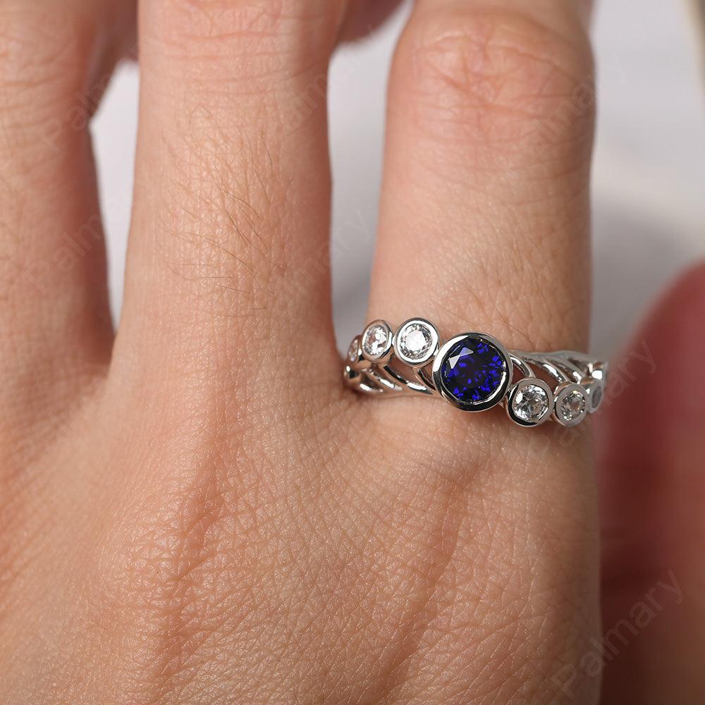 Bezel Setting Multi Stone Sapphire Mothers Ring - Palmary