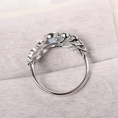 Bezel Setting Multi Stone Swiss Blue Topaz Mothers Ring - Palmary