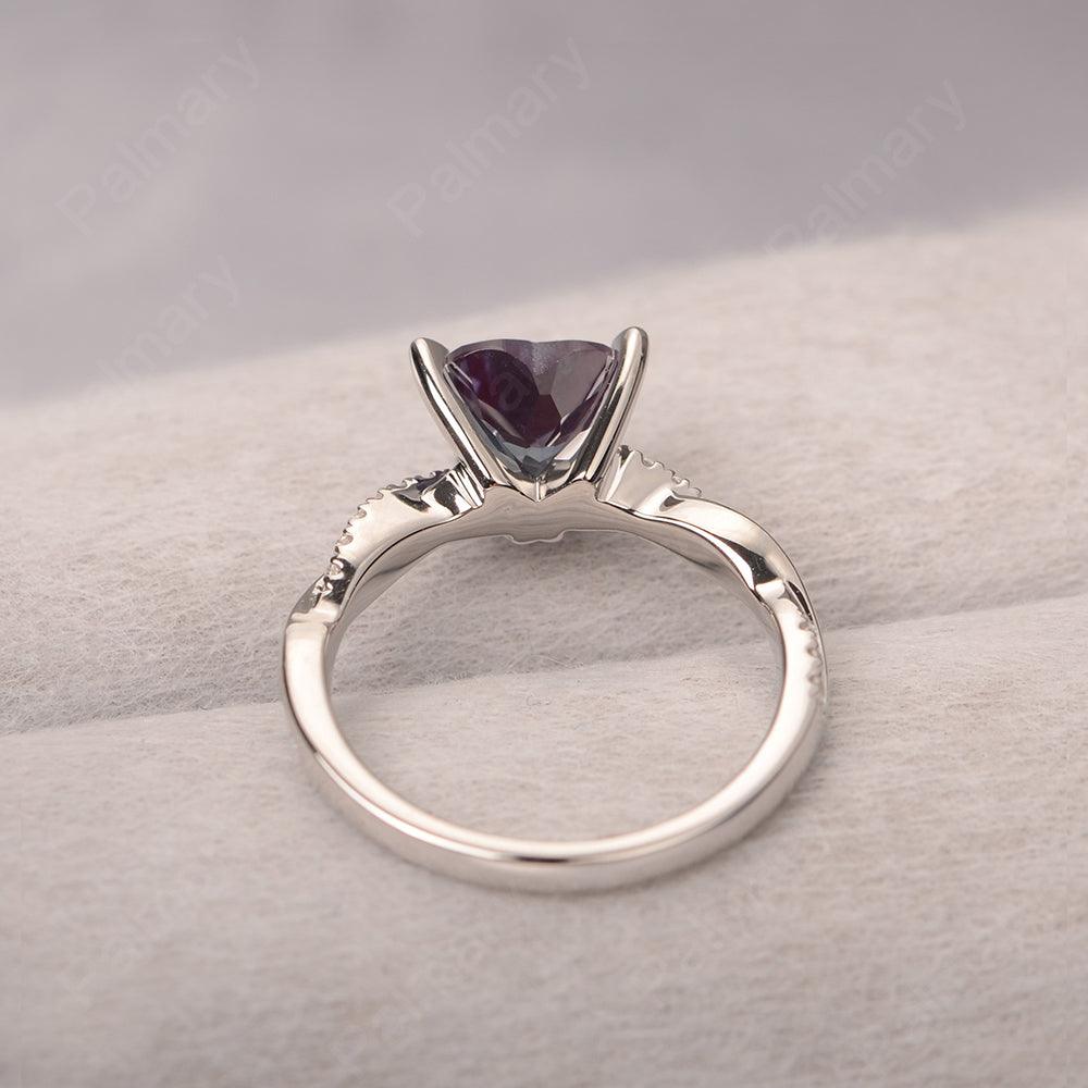 Twist Band Heart Shaped Alexandrite Ring - Palmary