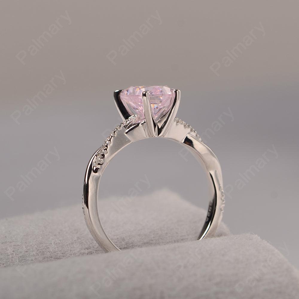 Twist Band Heart Shaped Cubic Zirconia Ring - Palmary