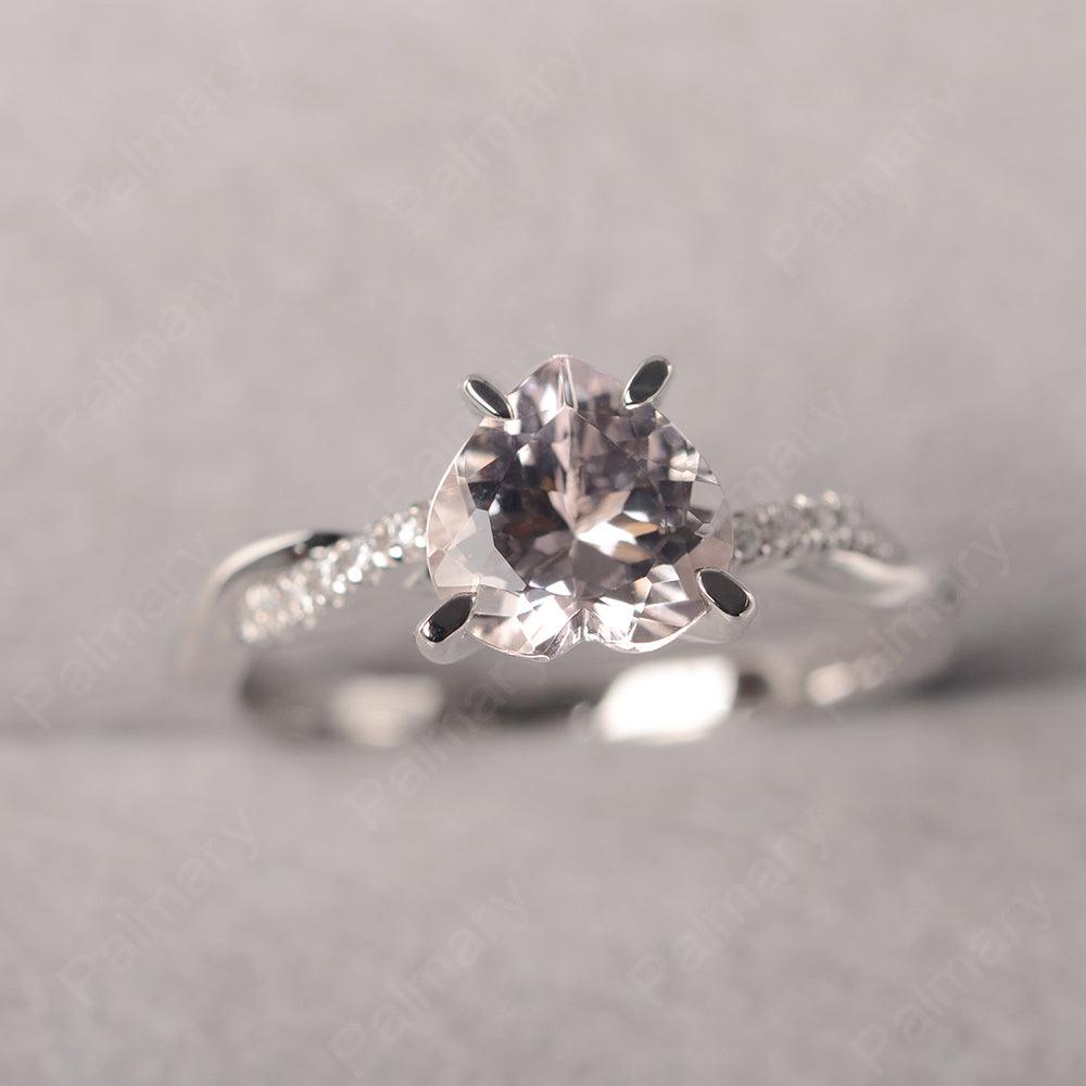 Twist Band Heart Shaped Morganite Ring - Palmary