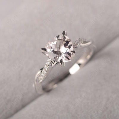 Twist Band Heart Shaped Morganite Ring - Palmary