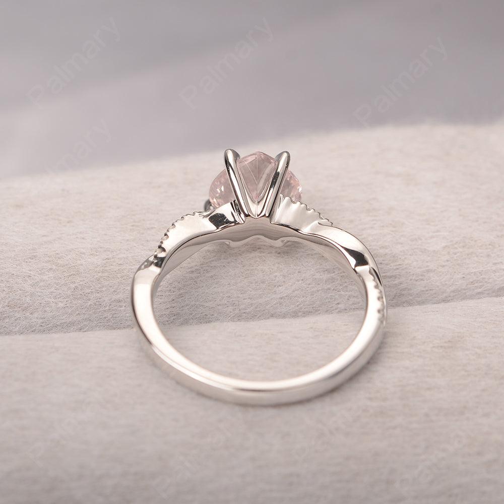 Twist Band Heart Shaped Morganite Ring - Palmary