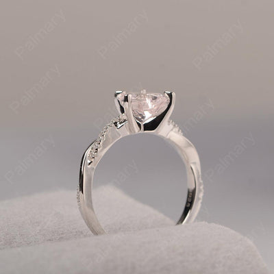 Twist Band Heart Shaped Morganite Ring - Palmary