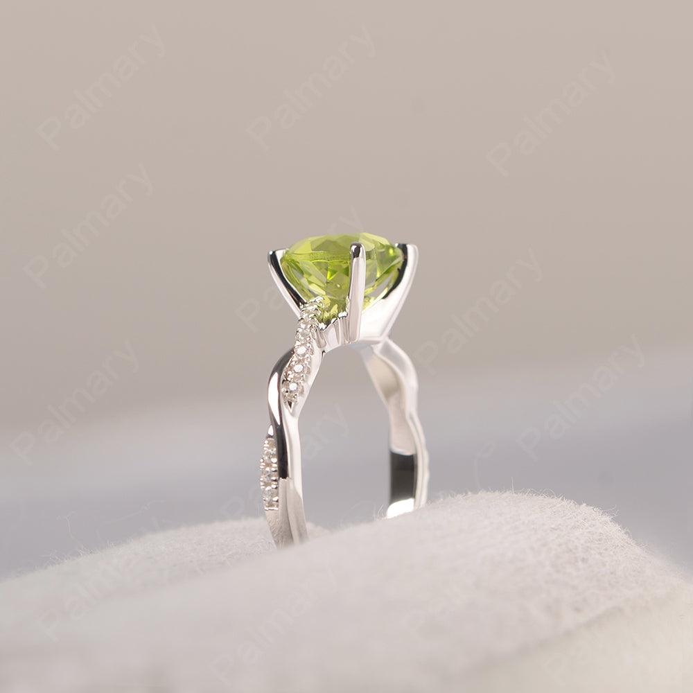 Twist Band Heart Shaped Peridot Ring - Palmary