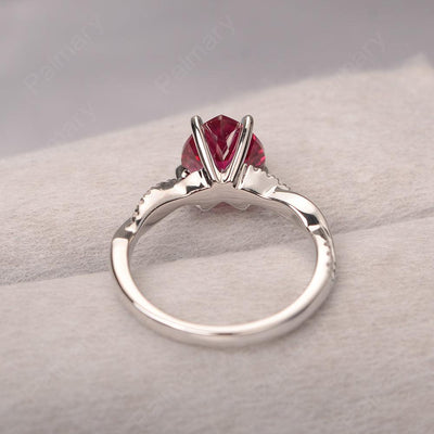 Twist Band Heart Shaped Ruby Ring - Palmary