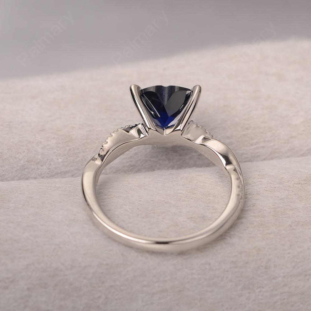 Twist Band Heart Shaped Sapphire Ring - Palmary