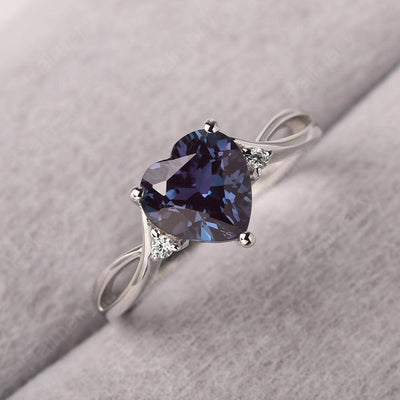 Heart Shaped Alexandrite Promise Ring - Palmary