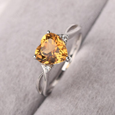 Heart Shaped Citrine Promise Ring - Palmary