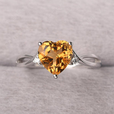 Heart Shaped Citrine Promise Ring - Palmary