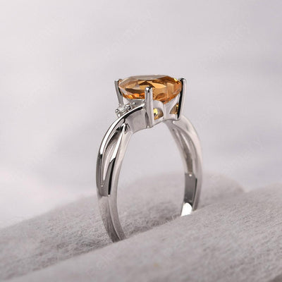 Heart Shaped Citrine Promise Ring - Palmary