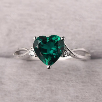 Heart Shaped Emerald Promise Ring - Palmary
