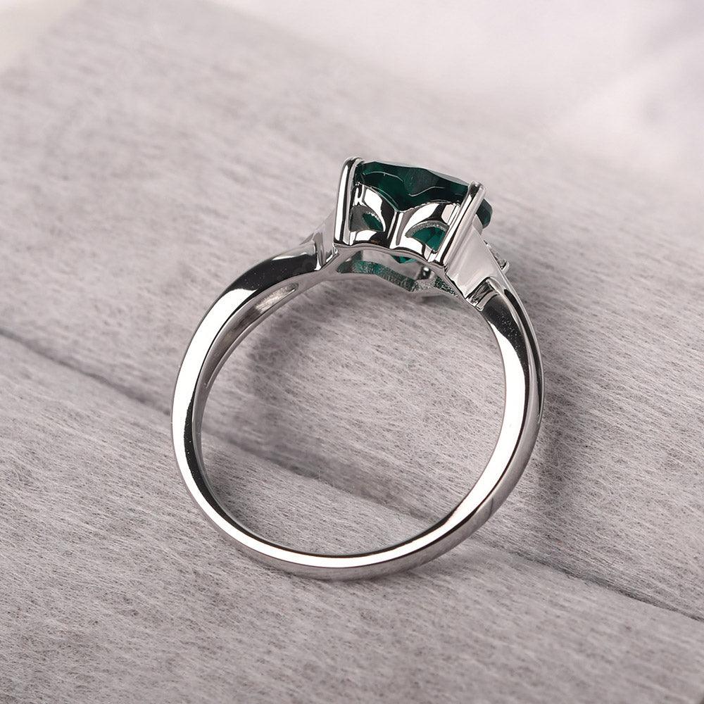 Heart Shaped Emerald Promise Ring - Palmary