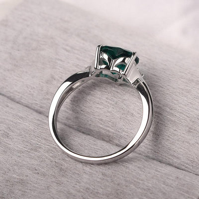 Heart Shaped Emerald Promise Ring - Palmary