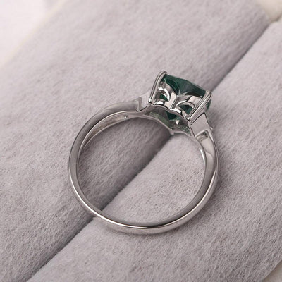 Heart Shaped Green Sapphire Promise Ring - Palmary