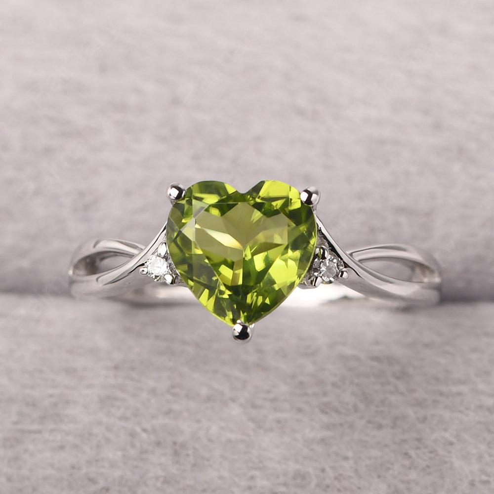 Heart Shaped Peridot Promise Ring - Palmary