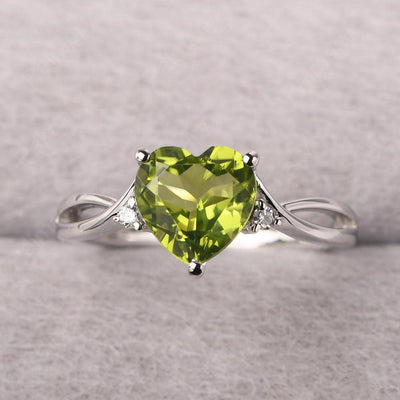 Heart Shaped Peridot Promise Ring - Palmary