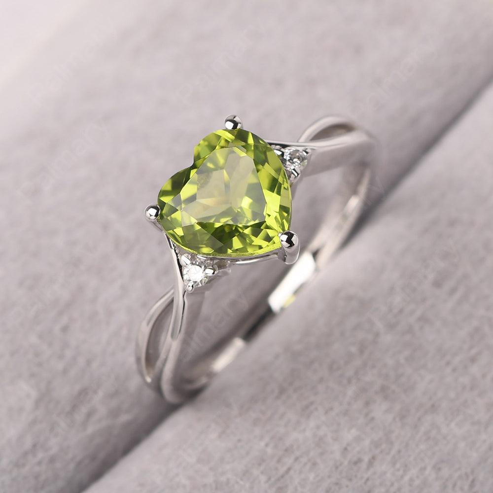 Heart Shaped Peridot Promise Ring - Palmary