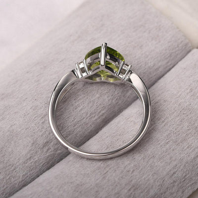 Heart Shaped Peridot Promise Ring - Palmary