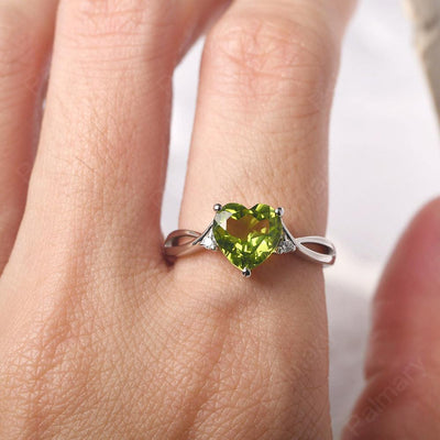 Heart Shaped Peridot Promise Ring - Palmary