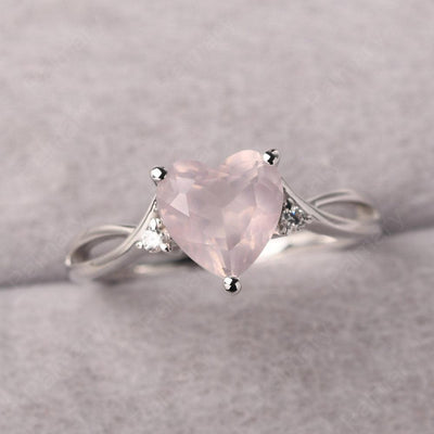 Heart Shaped Rose Quartz Promise Ring - Palmary