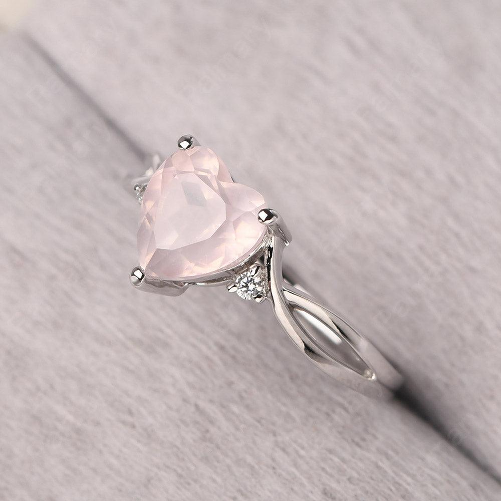 Heart Shaped Rose Quartz Promise Ring - Palmary