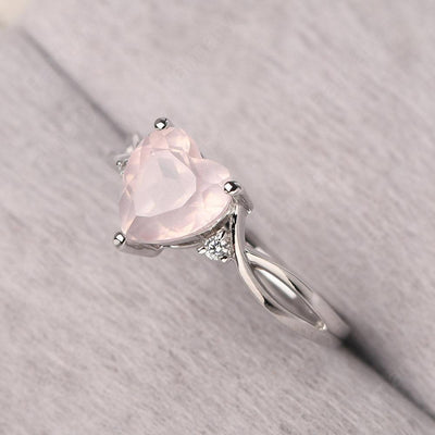 Heart Shaped Rose Quartz Promise Ring - Palmary