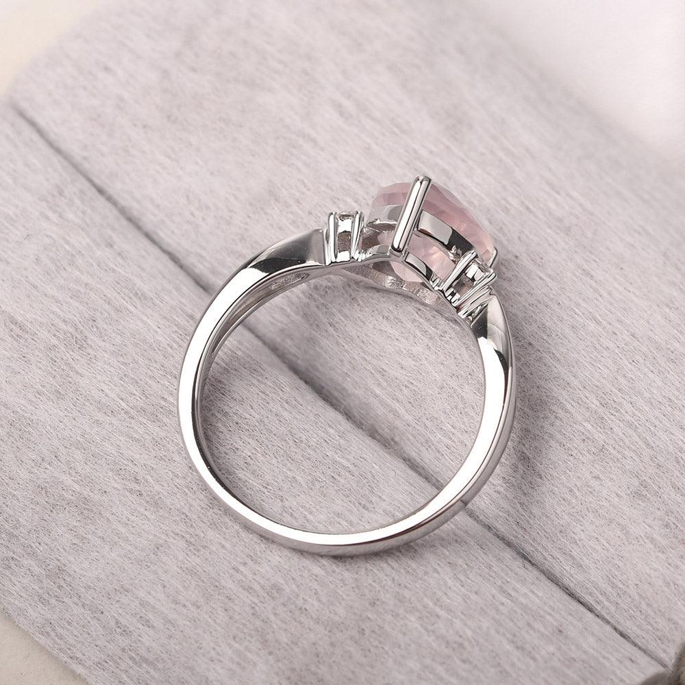 Heart Shaped Rose Quartz Promise Ring - Palmary