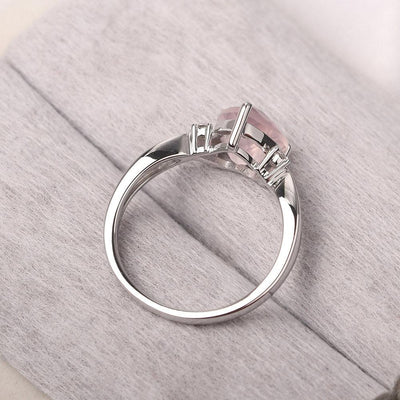 Heart Shaped Rose Quartz Promise Ring - Palmary